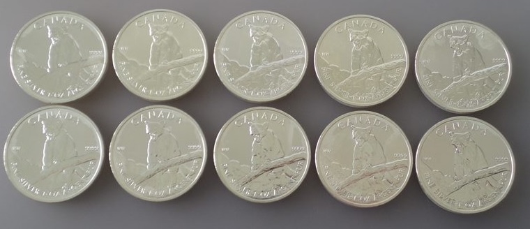 10-X-Canada-Unc-1-Ounce-.9999-Silver